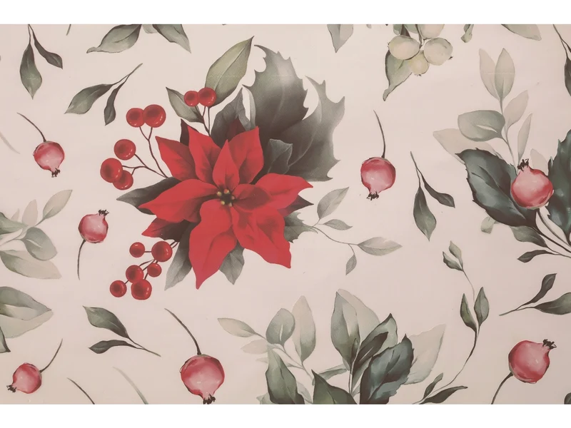 Bobina Xmas Flower mat 30my stampata 1x25mt