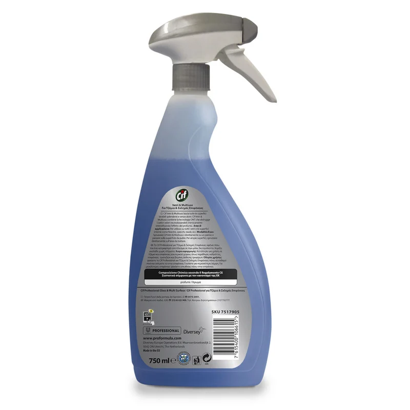 Detergente per vetri e superfici Diversey Cif Vetri e Multiuso 6X750 ml