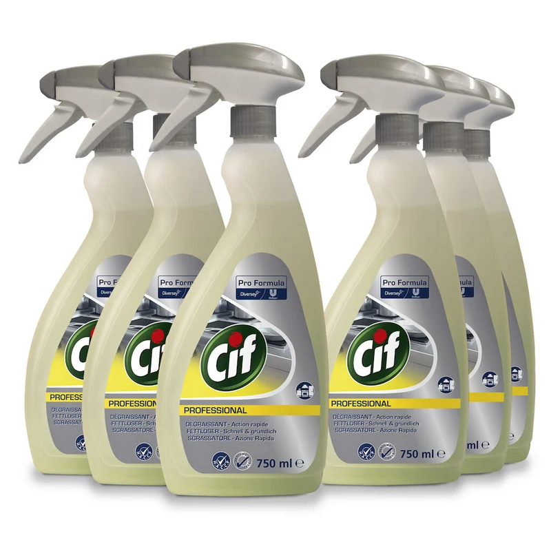 Detergente sgrassante per cucina Diversey Cif Sgrassatore 6X750 ml