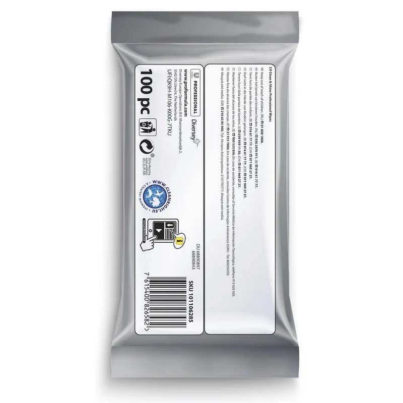 Salviette detergenti e igienizzanti Diversey Cif Pro Formula Clean & Shine 100 pz