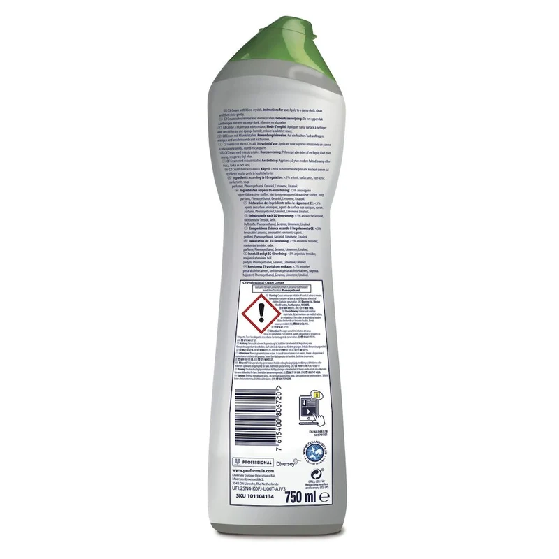 Detergente liquido per bagno e cucina Cif Crema Limone 8x0,75 L