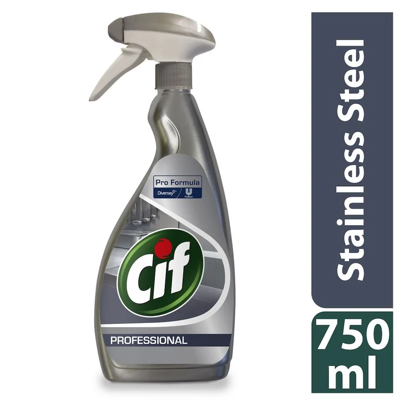 Detergente per superfici in acciaio Diversey Cif Acciaio Inox 750 ml