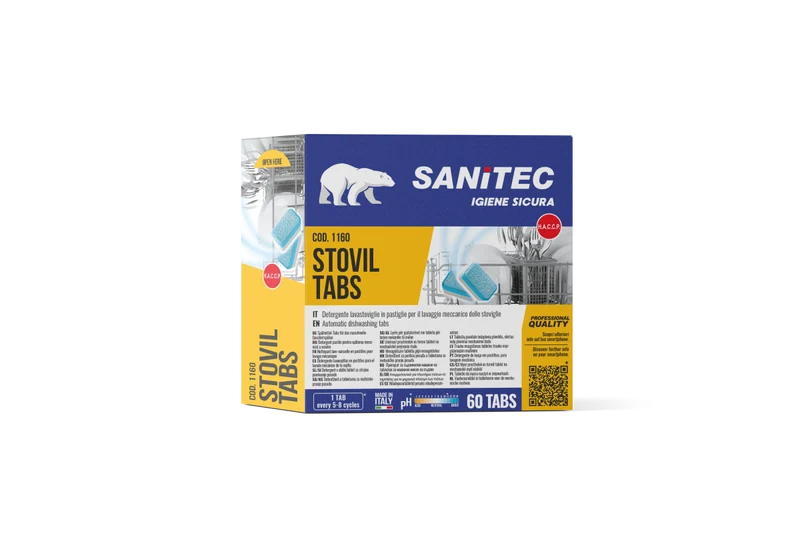Detergente in pastiglie per lavaggio stoviglie Sanitec Stovil Tabs 60 pz