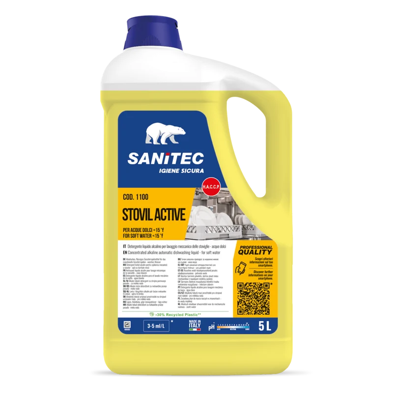 Detergente per lavaggio manuale stoviglie Sanitec Stovil Active 5 lt