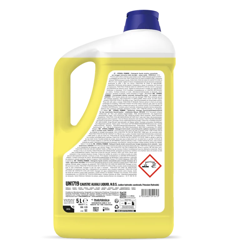 Detergente per lavaggio manuale stoviglie Sanitec Stovil Power 5 lt