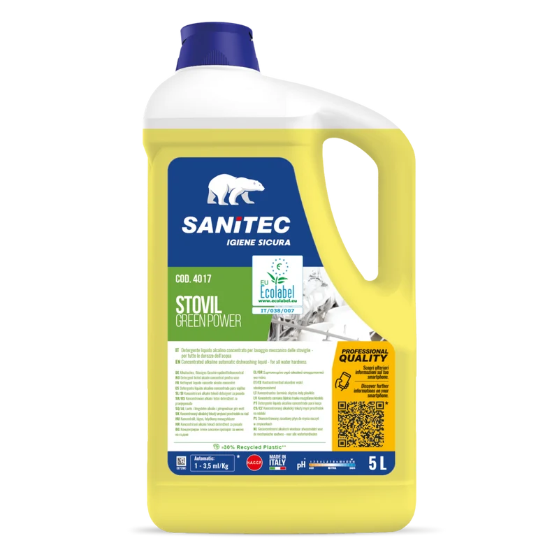 Detergente per lavaggio manuale stoviglie Sanitec Stovil Green Power 5 lt