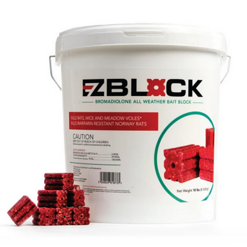 EZ Block Bromadiolone All-Weather Rodent Bait Blocks – 18 lb Pail