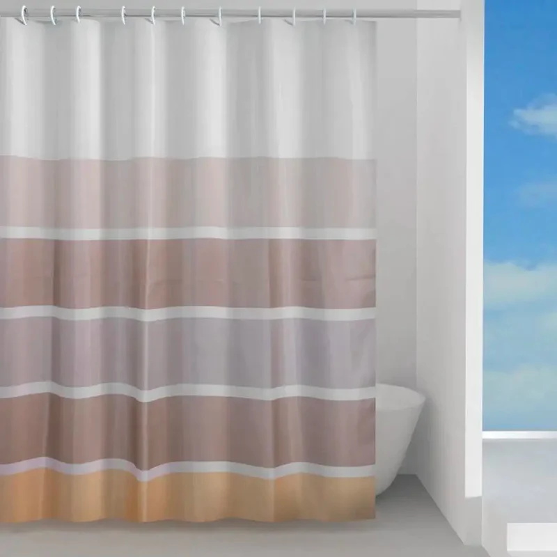 Tenda doccia impermeabile 240x200 cm beige marrone in poliestere