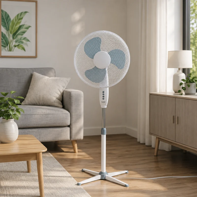 Ventilatore a piantana con 3 pale a 3 velocità con diametro 40xH145 cm