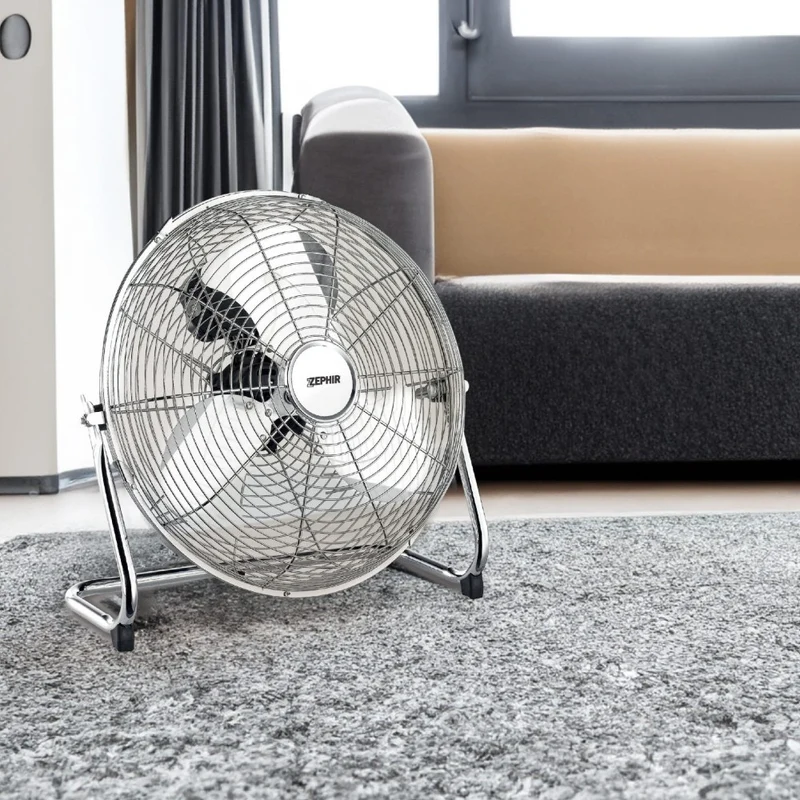 Ventilatore da terra inclinabile 120 Watt con 3 pale in alluminio 54x19xH55 cm