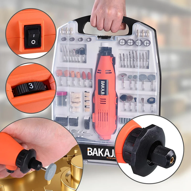 Utensile Rotativo Mini Trapano Fresa Smerigliatrice 135W Mini Drill 233pz