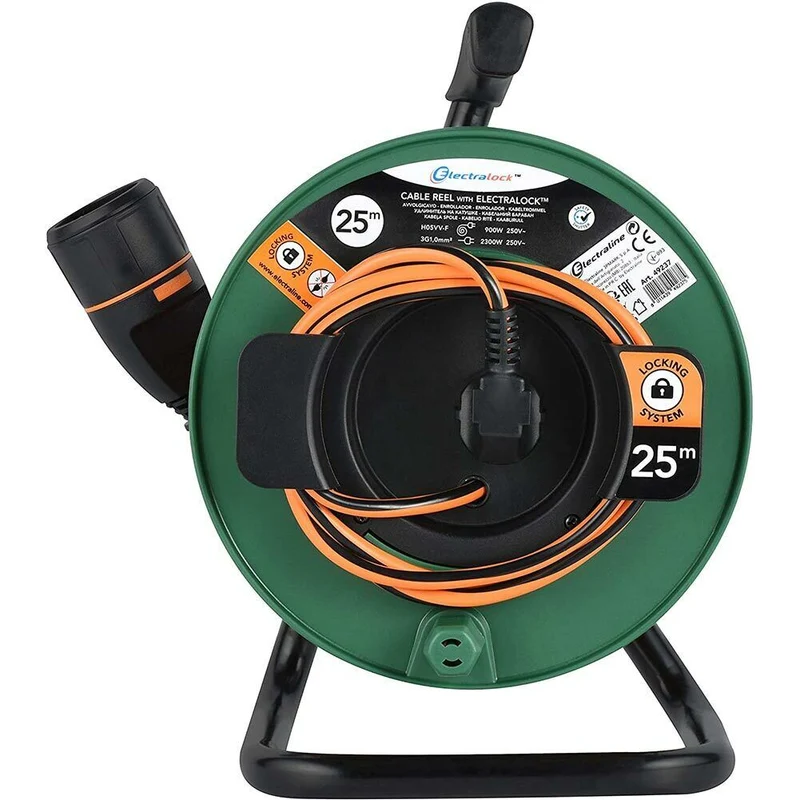 Avvolgitubo Con Prolunga Elettrica Giardino 25mt Presa Electrablock Electraline
