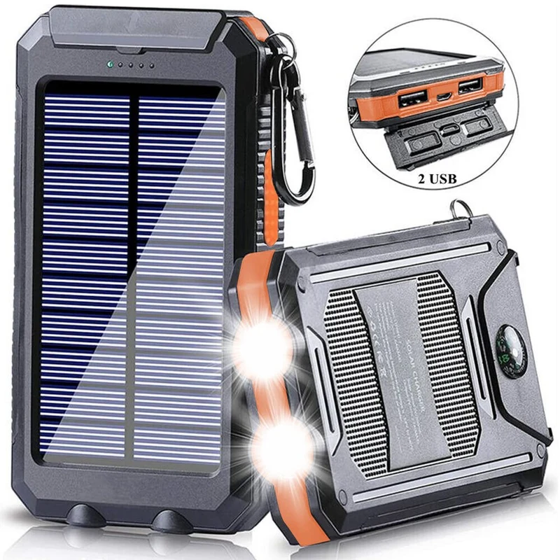 Batterie Externe Solaire Étanche Antichoc 10 000 mAh | Recharge Solaire