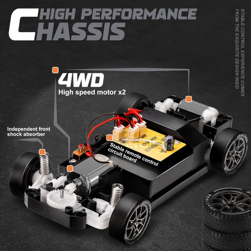 Voiture RC Drift 4WD - Lumières LED & Batterie Rechargeable