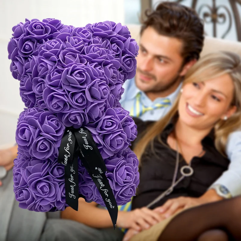 Ours en Roses Artisanales - Cadeau Décoration Romantique