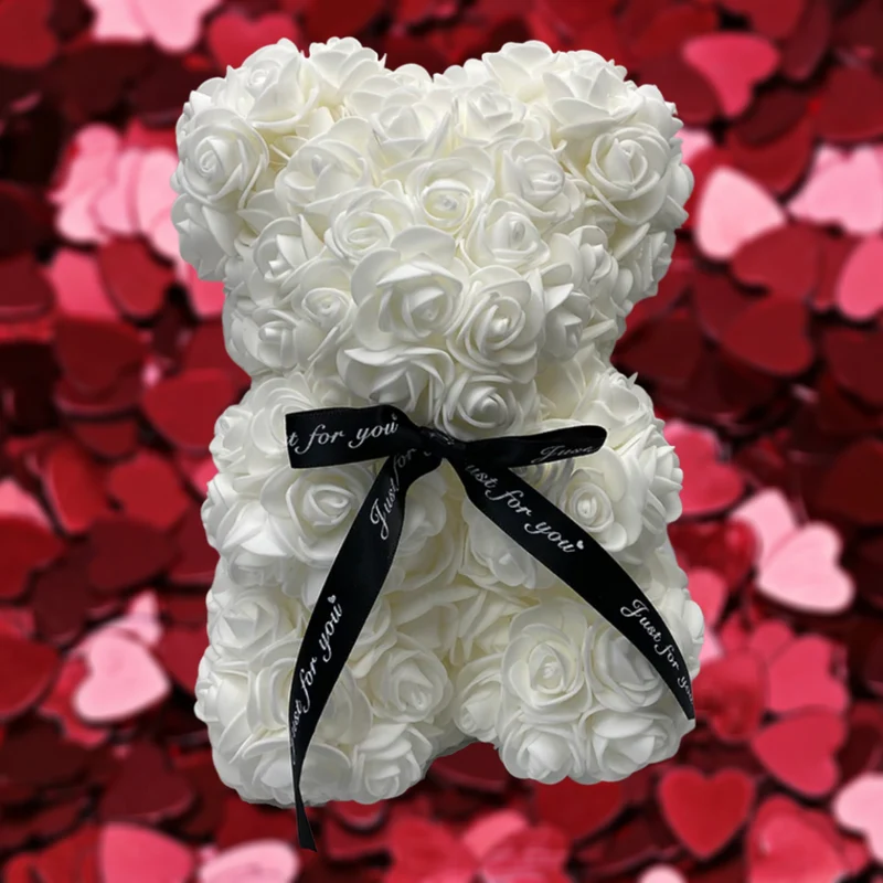 Ours en Roses Artisanales - Cadeau Décoration Romantique