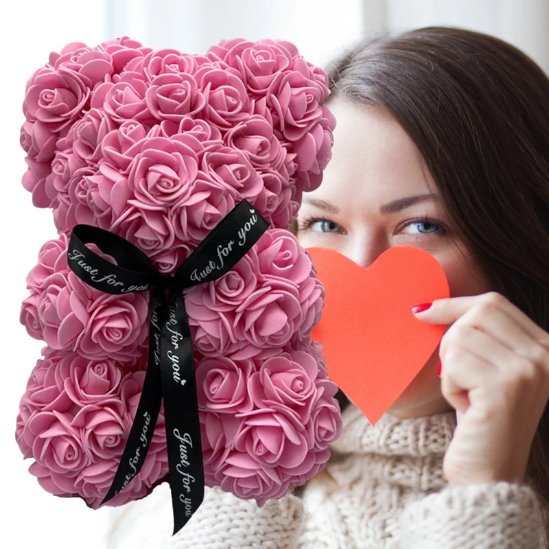 Ours en Roses Artisanales - Cadeau Décoration Romantique