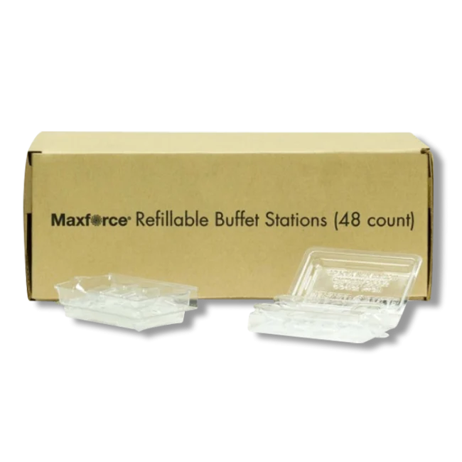Maxforce Refillable Buffet Bait Stations – 48 Count