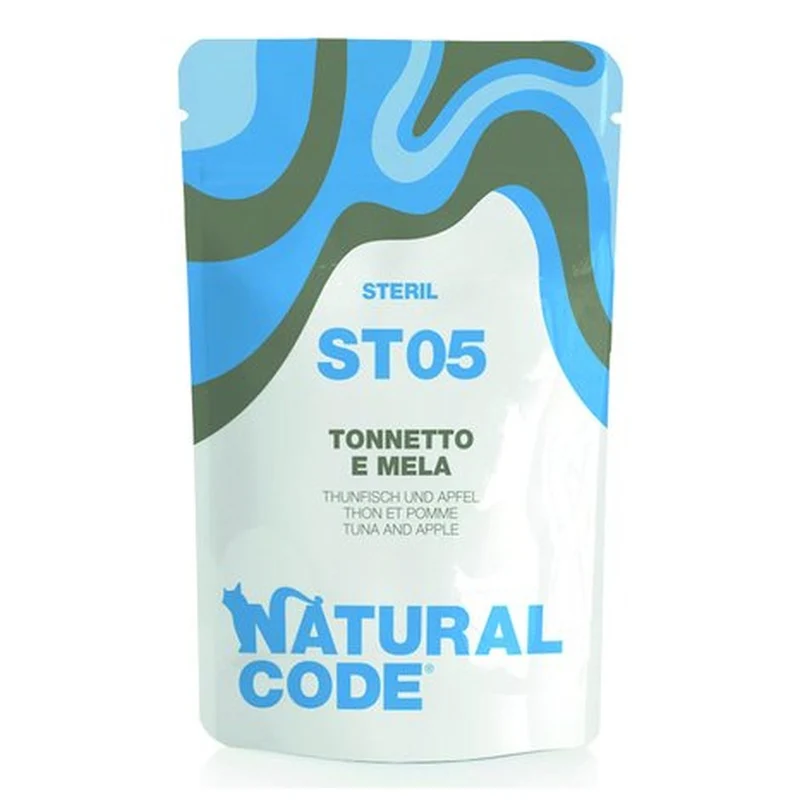 Busta Natural Code Steril 05 Tonnetto e Mela per Gatti Sterilizzati 70g
