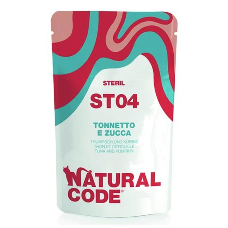 Busta Natural Code Steril 04 Tonnetto e Zucca per Gatti Sterilizzati 70g