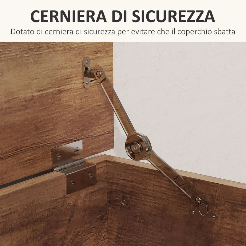 Panca Contenitore 100x40x40 cm Multiuso Capacità 113 L in Legno Ingegnerizzato