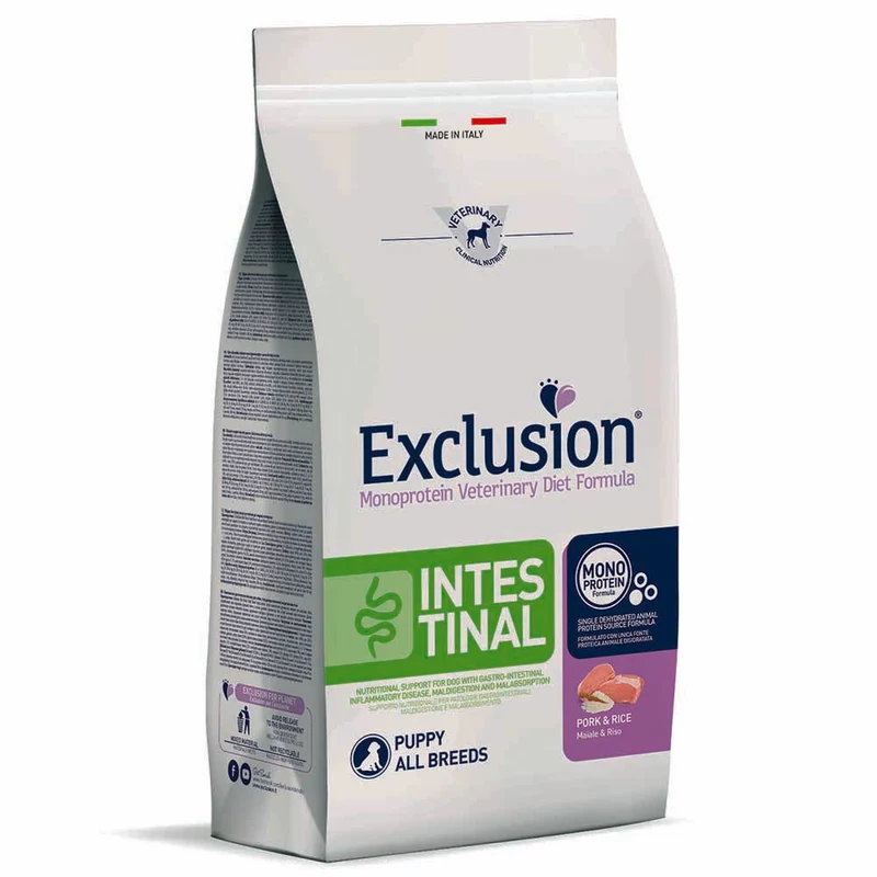 Exclusion Intestinal Puppy Maiale e Riso 12,5kg per Cuccioli