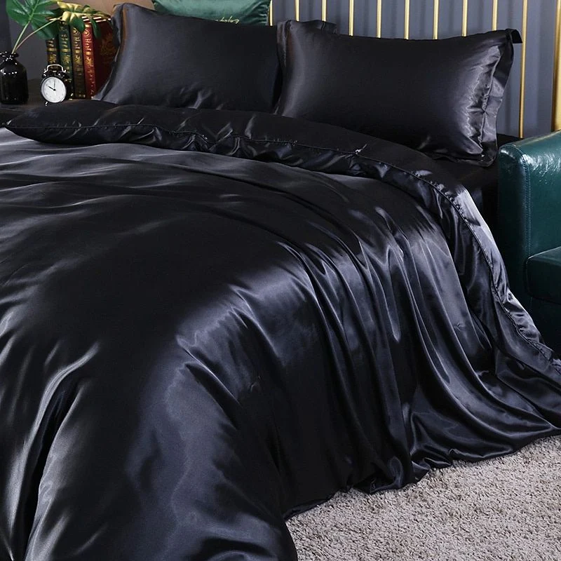 Ensemble Literie Satin Luxe - 4 pièces - Soie/Satin