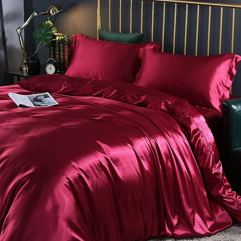 Ensemble Literie Satin Luxe - 4 pièces - Soie/Satin
