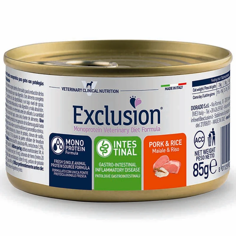 Exclusion Intestinal Maiale e Riso 85g per Gatti Adulti