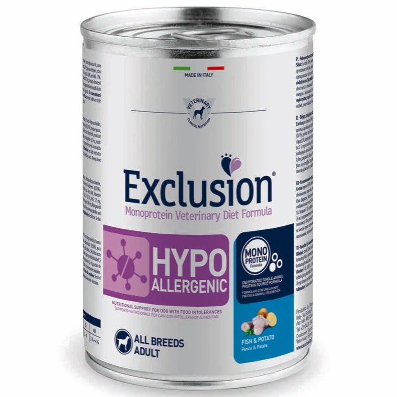 Exclusion Hypoallergenic Pesce e Patate 400g per Cani Adulti