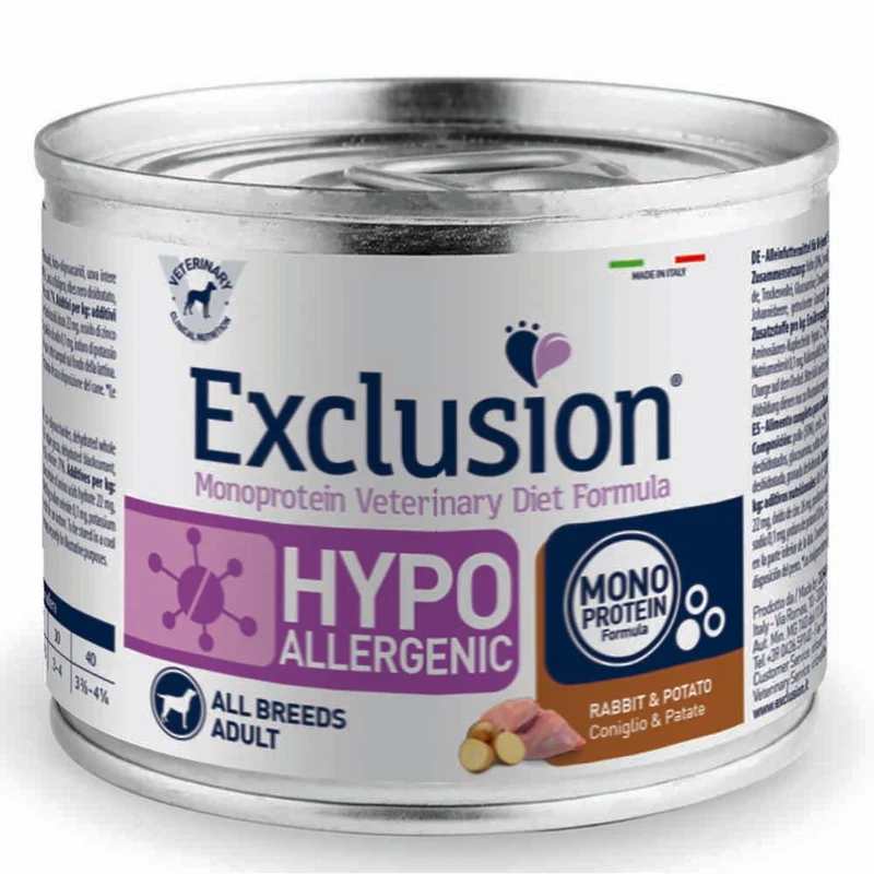 Exclusion Hypoallergenic Coniglio e Patate 200g per Cani Adulti