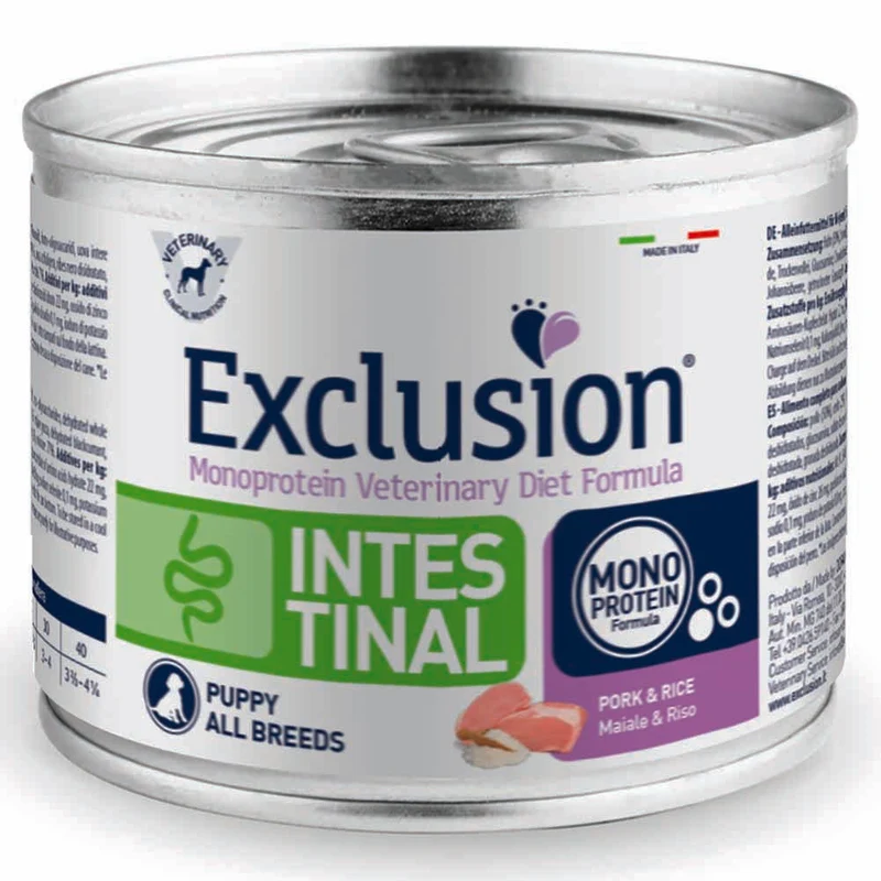 Exclusion Intestinal Puppy Maiale e Riso 200g per Cuccioli
