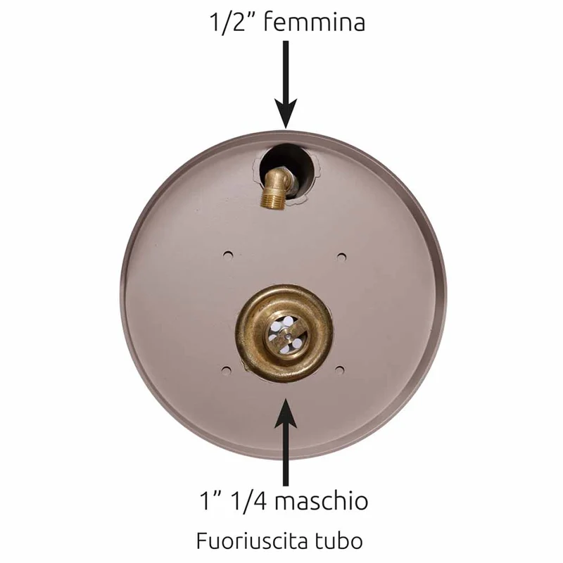 Fontana a colonna con vaschetta Tortora con impianto e rubinetto Bel Fer 42SRV16
