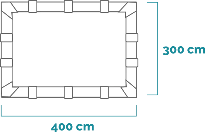 PISCINA RETTANGOLARE GRAPHITE GREY PANEL 400X300X124CM + POMPA + SCALETTA + TELI