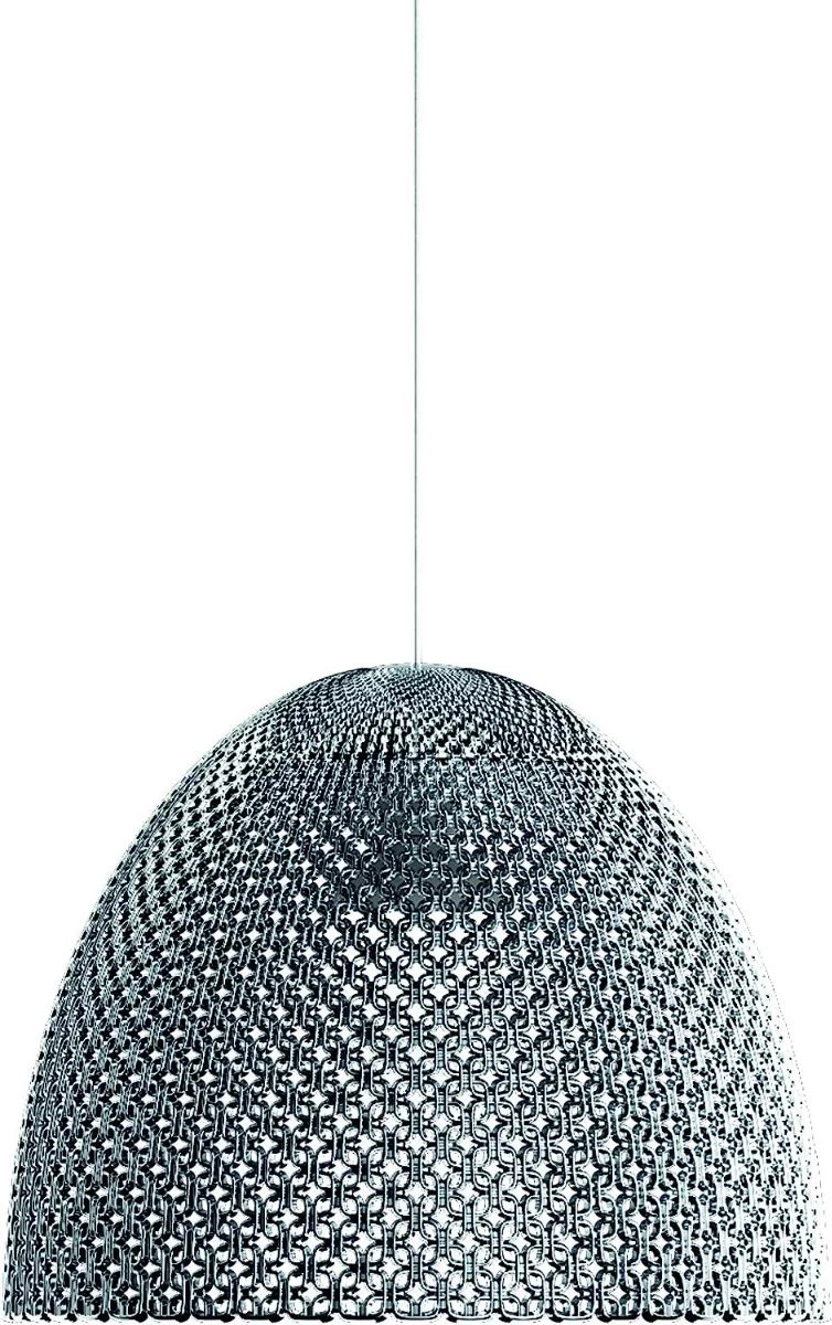 LAMPADARIO SOSPENSIONE GRANDE FILIGRANA CROMATO Ø40X32CM