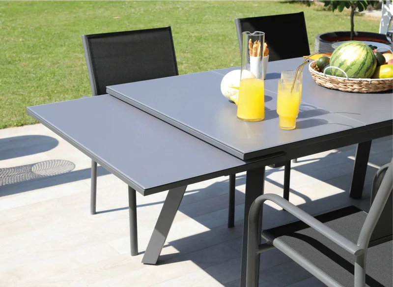 OFFERTA TAVOLO AGRA ALLUNGABILE 150/200/250X90 GRAFITE +4 POLTRONA DUCA GRAFITE/PAPRIKA