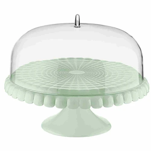 ALZATA CON CAMPANA PICCOLA TIFFANY VERDE MALVA 30CM