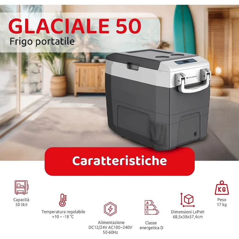 Frigorifero Portatile Glaciale 50 Classe D