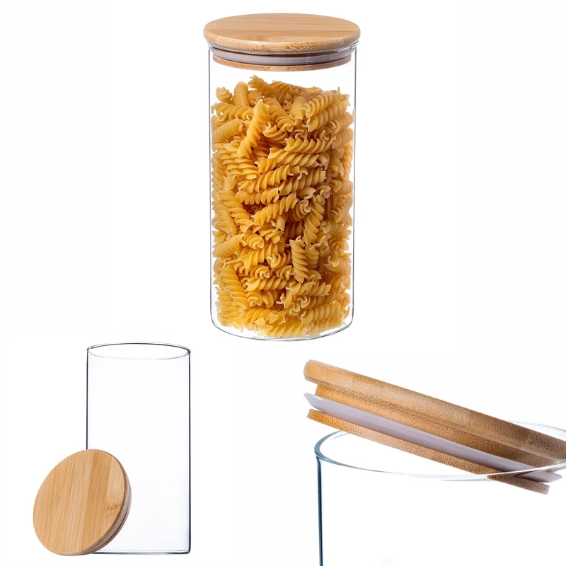 Contenitore per alimenti KADAX, barattolo in vetro per pasta e spezie con coperchio, 1,4 litri.