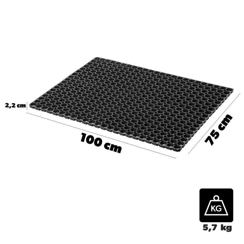 Zerbino d'ingresso KADAX, tappetino universale per scarpe, 100x75 cm, gomma