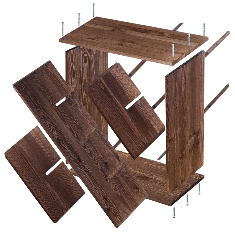 Portabottiglie in legno KADAX, supporto per 48 bottiglie, mobile per alcolici, 104 cm, set da 2