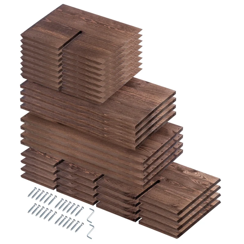 Portabottiglie in legno KADAX, supporto per 48 bottiglie, mobile per alcolici, 104 cm, set da 2