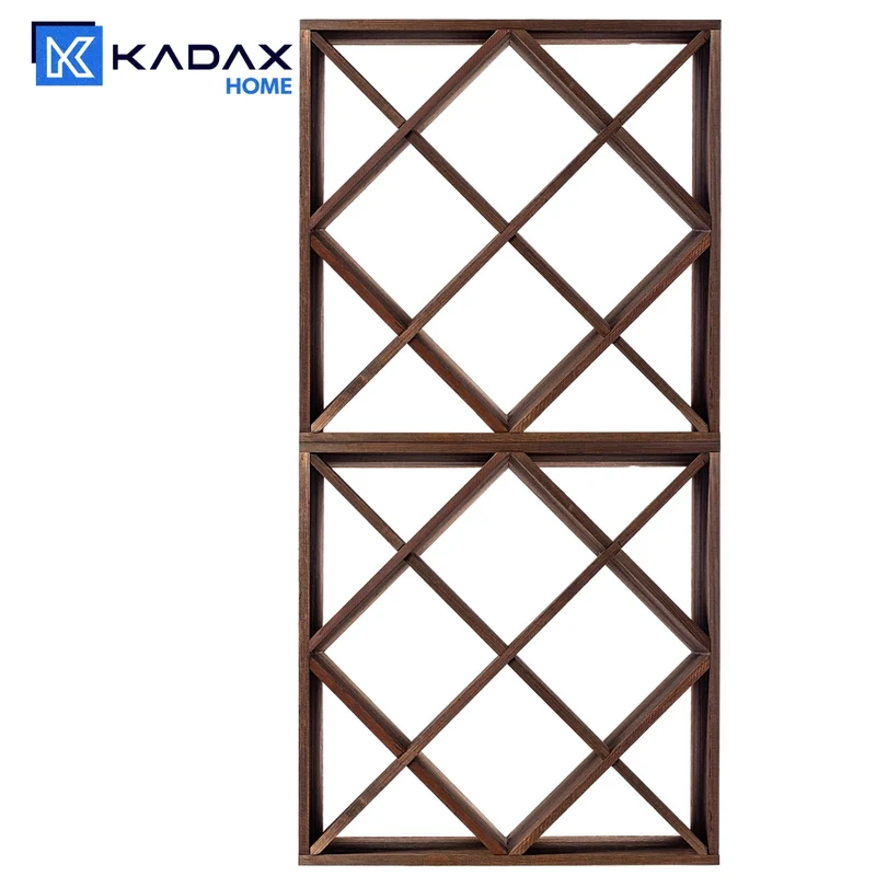 Portabottiglie in legno KADAX, supporto per 48 bottiglie, mobile per alcolici, 104 cm, set da 2