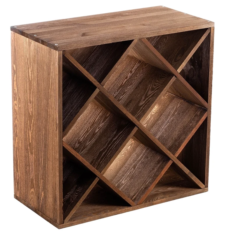 Portabottiglie in legno KADAX, capacità 24 bottiglie, mobiletto per alcolici, ripiano per soggiorno, 52 cm