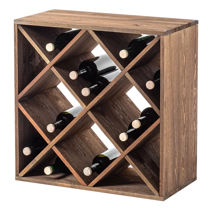 Portabottiglie in legno KADAX, capacità 24 bottiglie, mobiletto per alcolici, ripiano per soggiorno, 52 cm