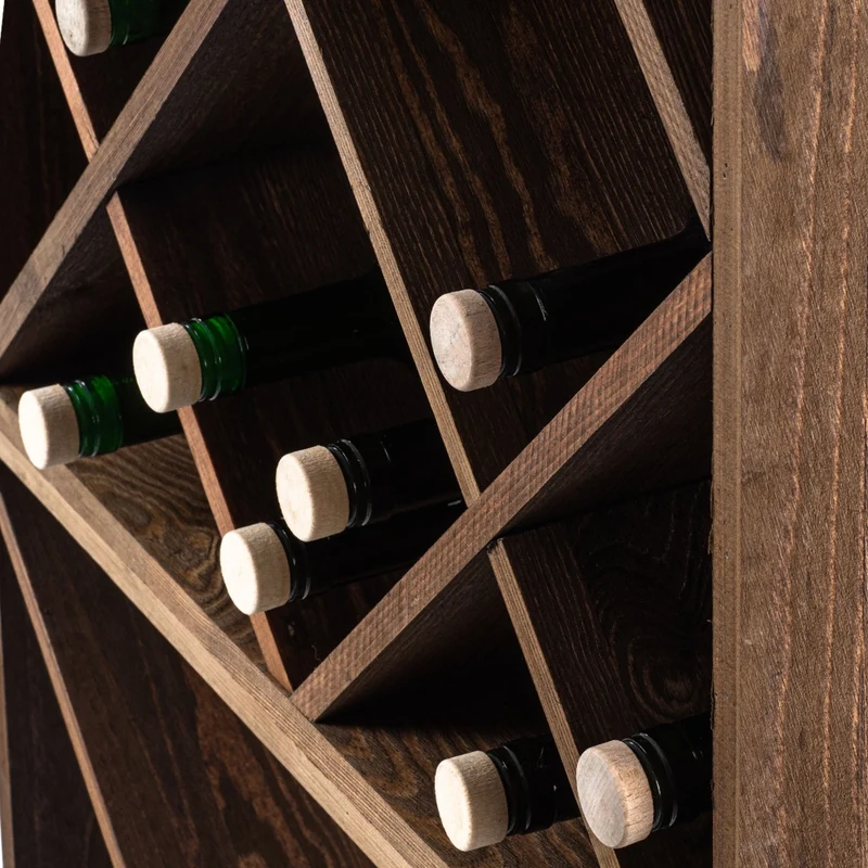 Portabottiglie in legno KADAX, capacità 24 bottiglie, mobiletto per alcolici, ripiano per soggiorno, 52 cm