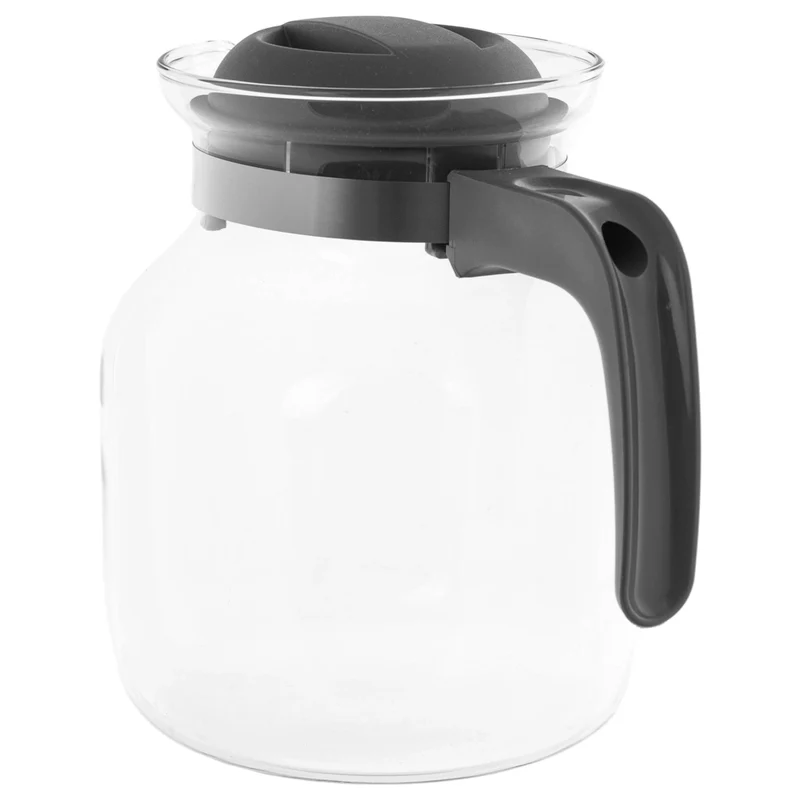 KADAX Brocca in vetro per tè e caffè da 1,5 l, resistente al calore, con coperchio, colore grigio.