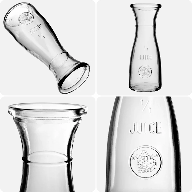 Caraffa in vetro KADAX da 1 litro per succhi di frutta, vino, limonata e bevande fredde.