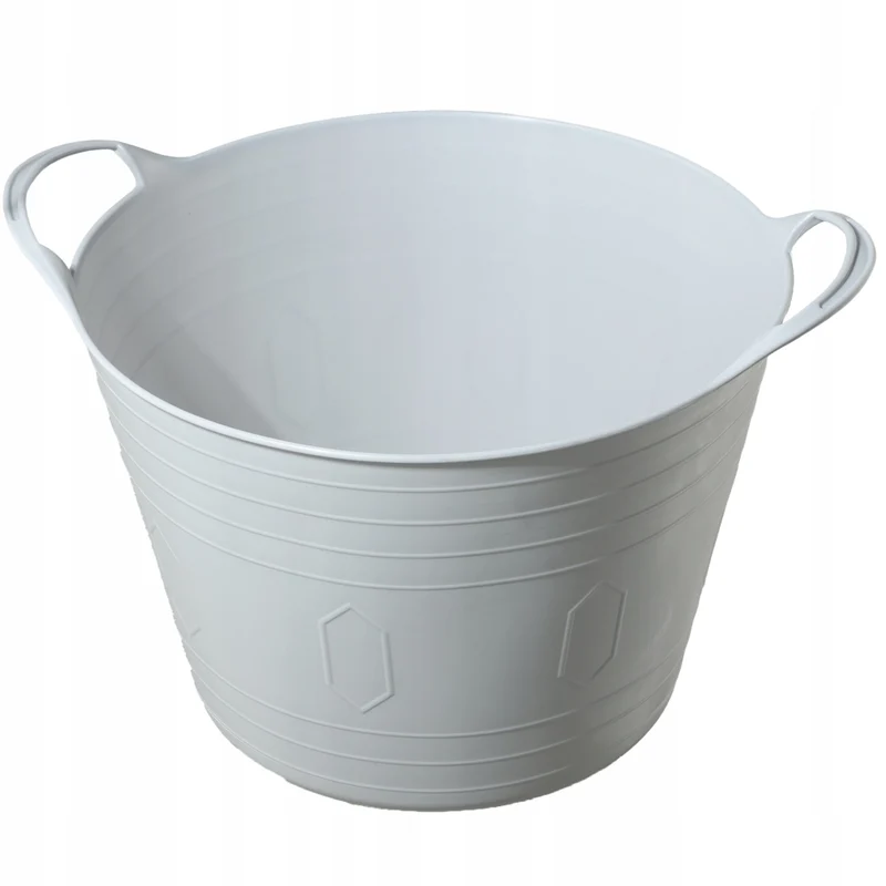 Bacinella per bucato KADAX, bacinella rotonda in plastica, vasca flessibile, 26 litri, grigia