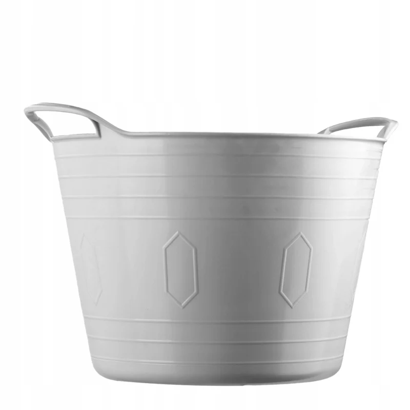 Bacinella per bucato KADAX, bacinella rotonda in plastica, vasca flessibile, 26 litri, grigia